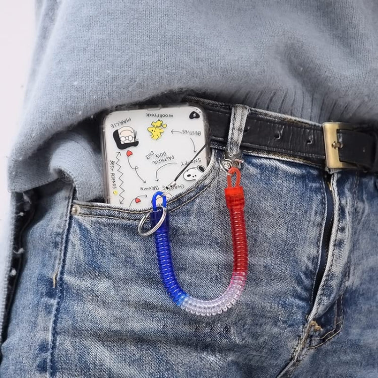 5pcs Spring Key Rope Plastic Keychain Environmentally Friendly Elastic Chain(Colorful Random Delivery) by bashfashion