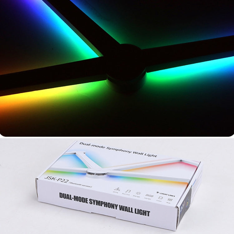 JSK-P22 5V Bluetooth RGB Stitching Light E-Sports Atmosphere Decorative Lamp, Style: 9 Sections+USB To DC Line+UK Plug(White) by bashfashion