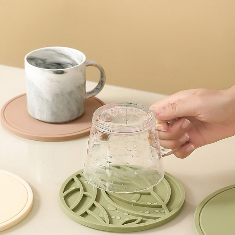 Household Round Heat Insulating Mats Kitchen High Temperature Resistant Silicone Pad, Color: Bowl Pad Green by bashfashion