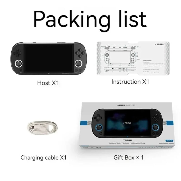 Trimui Smart Pro 4.96 Inch IPS Screen Handheld Game Console Open Source Linux System 64G(White) by Trimui