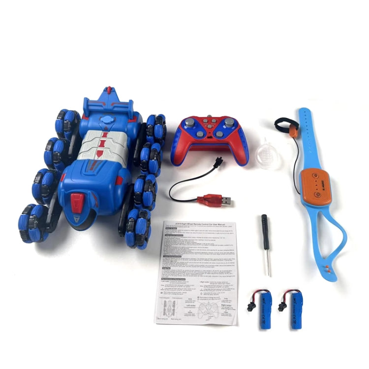 2.4G Kids Remote Control Toy Car Stunt Robot Dog Gesture Sensor Lights Music Spray Climbing Car, Color: Red Single RC by bashfashion