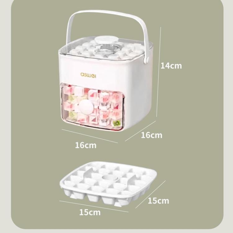 Kacheeg 2-In-1 Double Layer Ice Cube Tray With Storage Container Easy Push Release Mold(White) by Kacheeg