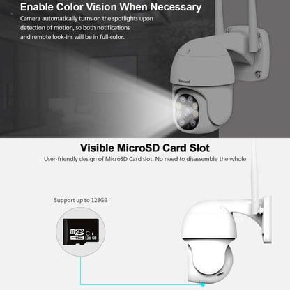 Sricam SP028 1080P HD Outdoor PTZ Camera, Support Two Way Audio / Motion Detection / Humanoid Detection / Color Night Vision / TF Card, AU Plug by Sricam