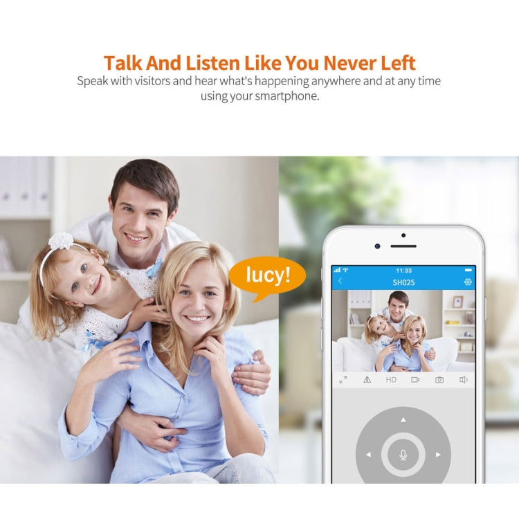 SriHome SH025 2.0 Million Pixels 1080P HD AI Auto-tracking IP Camera, Support Two Way Audio / Motion Tracking / Humanoid Detection / Night Vision / TF Card, EU Plug by SriHome