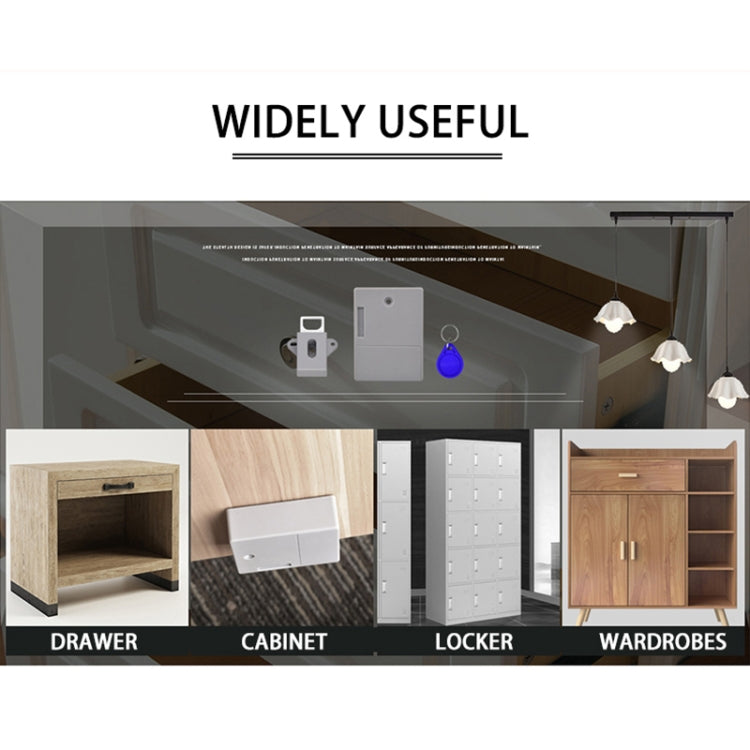 T3 ABS Magnetic Card Induction Lock Invisible Bilateral Open Cabinet Door Lock (Black) by bashfashion