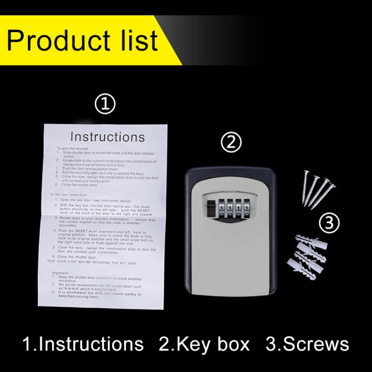 Wall-hanging Key Storage Box with Metal 4-Digit Password Lock(Red) by bashfashion