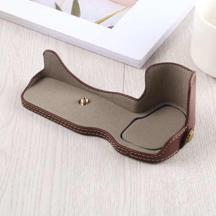 1/4 inch Thread PU Leather Camera Half Case Base for Canon EOS R (Coffee) by bashfashion