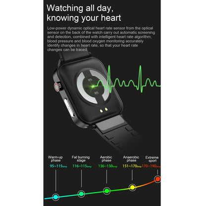 E86 1.7 inch TFT Color Screen IP68 Waterproof Smart Watch, Support Blood Oxygen Monitoring / Body Temperature Monitoring / AI Medical Diagnosis, Style: TPU Strap(Black) by bashfashion