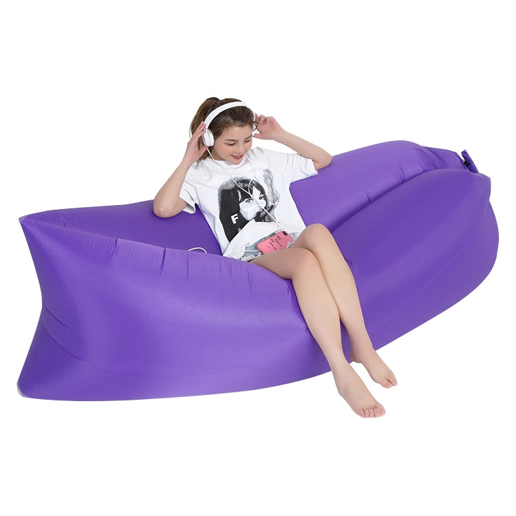 Outdoor Portable Lazy Water Inflatable Sofa Beach Grass Air Bed, Size: 200 x 70cm(Purple) by bashfashion