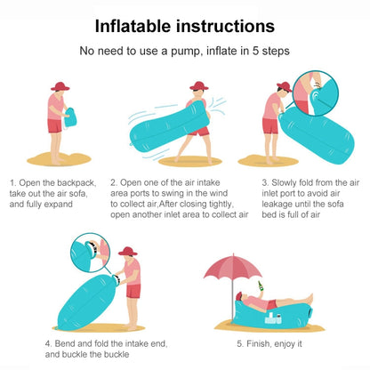 Outdoor Portable Lazy Water Inflatable Sofa Beach Grass Air Bed, Size: 200 x 70cm(Purple) by bashfashion