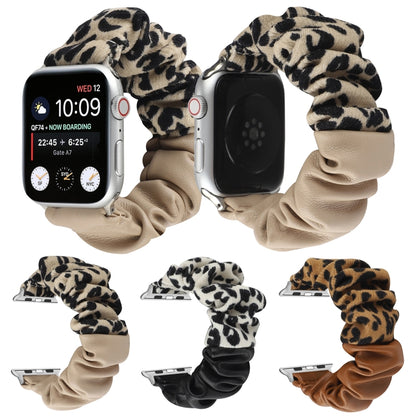 Leather Leopard Pattern Stitching Watch Band For Series 7 41mm / 6 & SE & 5 & 4 40mm / 3 & 2 & 1 38mm(Brown) by bashfashion