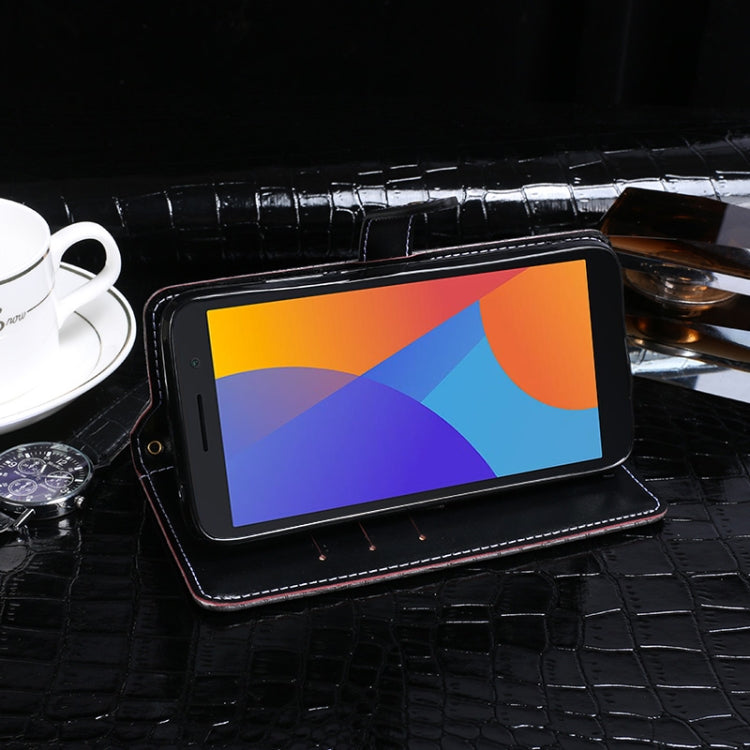 For Alcatel 1 2021 idewei Crocodile Texture Horizontal Flip Leather Case with Holder & Card Slots & Wallet(Dark Blue) by idewei