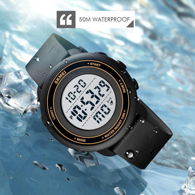 SKMEI 1736 Triplicate Round Dial Timing LED Digital Display Luminous Electronic Watch(Rose Red and Black) by SKMEI