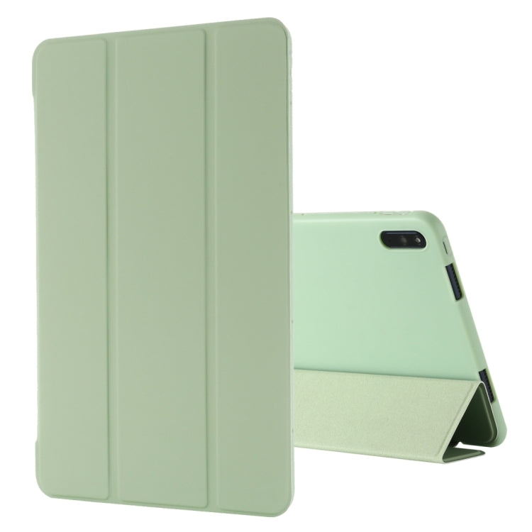 For Huawei MatePad 11 (2021) GEBEI Shockproof Horizontal Flip Leather Case with Three-folding Holder(Green) by GEBEI