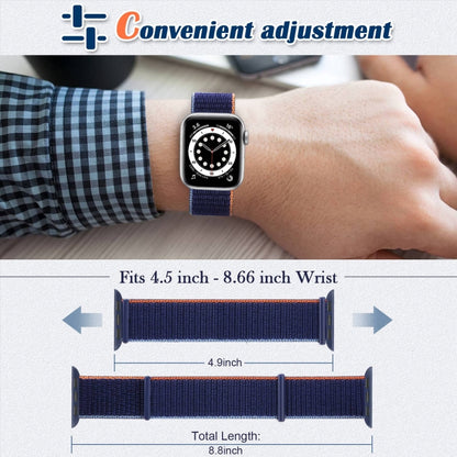 Hook and Loop Fastener Dual Section Watch Band For Apple Watch Ultra 49mm&Watch Ultra 2 49mm / Series 9&8&7 45mm / SE 3&SE 2&6&SE&5&4 44mm / 3&2&1 42mm(Reflective Black) by bashfashion