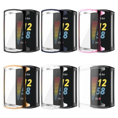 For Fitbit Charge 5 Full Coverage TPU Electroplating Protective Case Cover(Rose Gold) by bashfashion