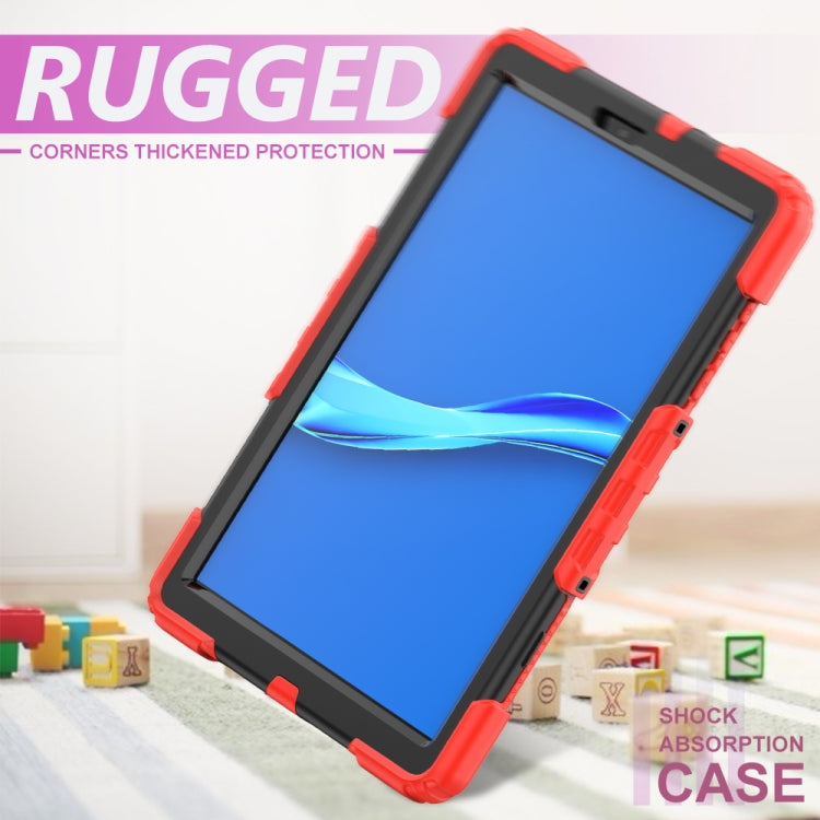 For Lenovo Tab M10 HD TB-X306X Shockproof Colorful Silicone + PC Protective Tablet Case with Holder & Shoulder Strap & Hand Strap(Red) by bashfashion