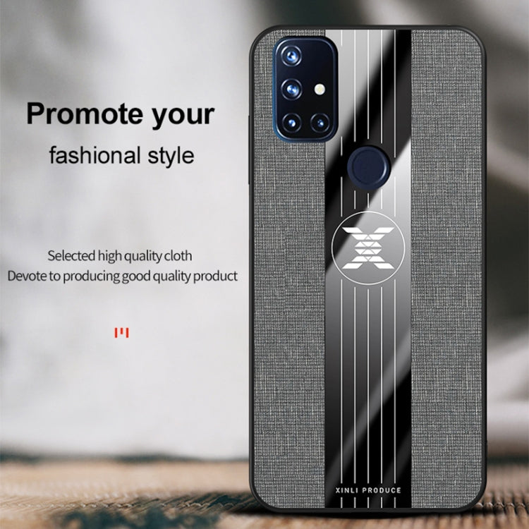 For OnePlus Nord N10 5G XINLI Stitching Cloth Texture Shockproof TPU Phone Case(Black) by XINLI