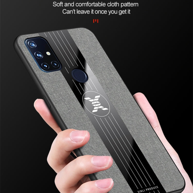 For OnePlus Nord N10 5G XINLI Stitching Cloth Texture Shockproof TPU Phone Case(Black) by XINLI