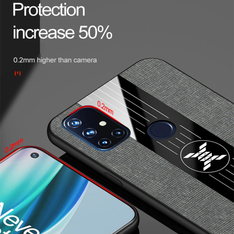 For OnePlus Nord N10 5G XINLI Stitching Cloth Texture Shockproof TPU Phone Case(Black) by XINLI