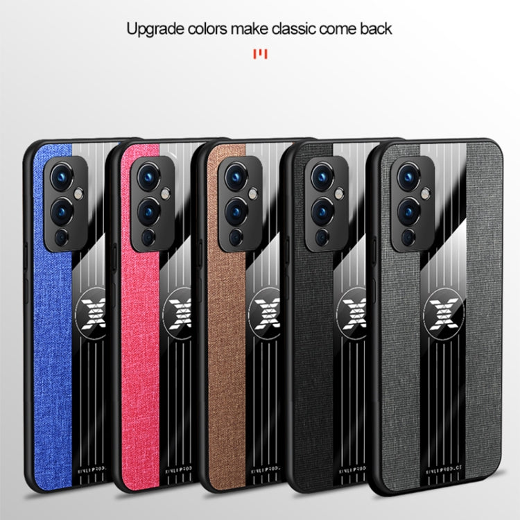 For OnePlus 9 XINLI Stitching Cloth Texture Shockproof TPU Phone Case(Black) by XINLI