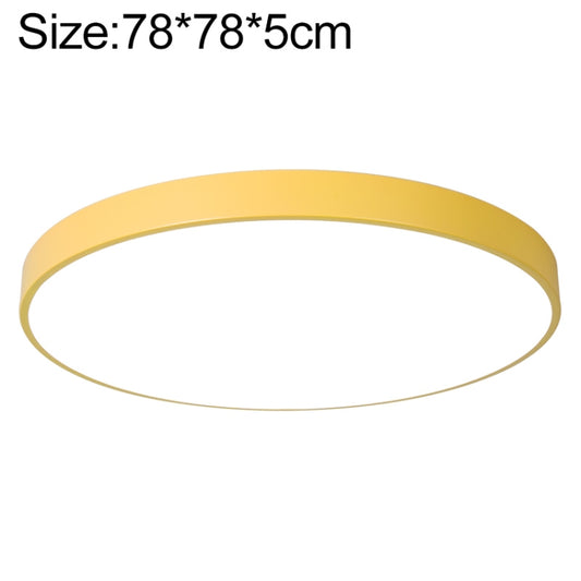 Macaron LED Round Ceiling Lamp, 3-Colors Light, Size:78cm(Yellow) by bashfashion