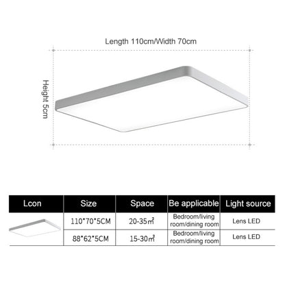 Macaron LED Rectangle Ceiling Lamp, White Light, Size:88x62cm(Green) by bashfashion