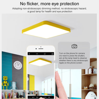 Macaron LED Rectangle Ceiling Lamp, 3-Colors Light, Size:110x70cm(Yellow) by bashfashion