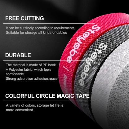 DUX DUICS Stoyobe Circle Hook and Loop Cable Ties, Length: 3m(Black) by DUX DUCIS