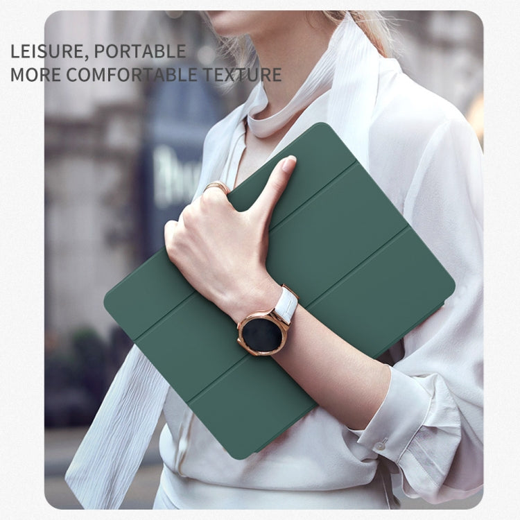 For Samsung Galaxy Tab S8+ / X800 3-folding Honeycomb TPU Smart Leather Tablet Case(Green) by bashfashion