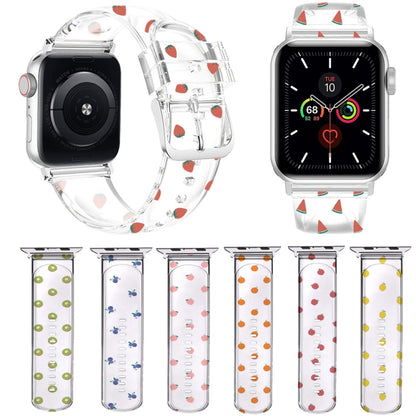 Square Buckle Transparent Watch Band For Apple Watch Series 9&8&7 41mm / SE 3&SE 2&6&SE&5&4 40mm / 3&2&1 38mm(Lemon) by bashfashion