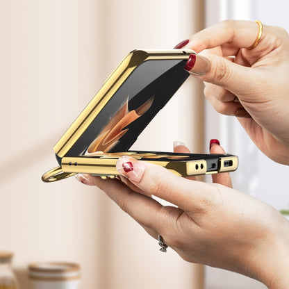 For Samsung Galaxy Z Flip4 GKK Weave Texture Electroplating Protective Phone Case(Blue) by GKK