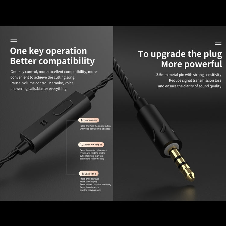 QKZ AK6 MAX In-ear Dynamic Subwoofer Wire-controlled Earphone, Version:with Mic Version(Colorful) by QKZ