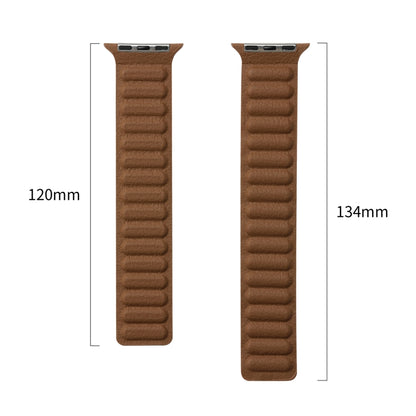 Magnetic Two-color Loop Slim Leather Watch Band For Apple Watch Series 9&8&7 41mm / SE 3&SE 2&6&SE&5&4 40mm / 3&2&1 38mm(Fir Green) by bashfashion