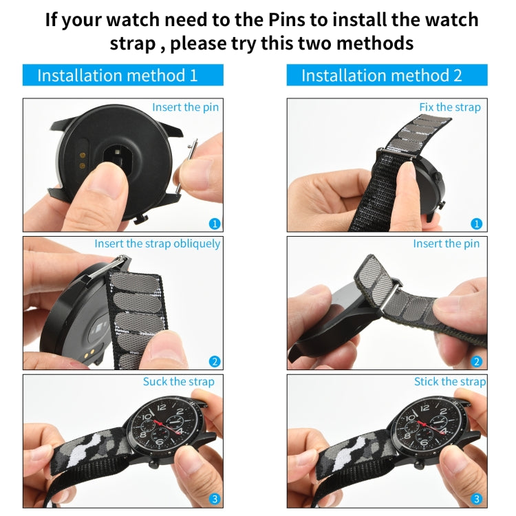 For Garmin Fenix 7 Hook And Loop Fastener Nylon Watch Band(Midnight Blue) by bashfashion