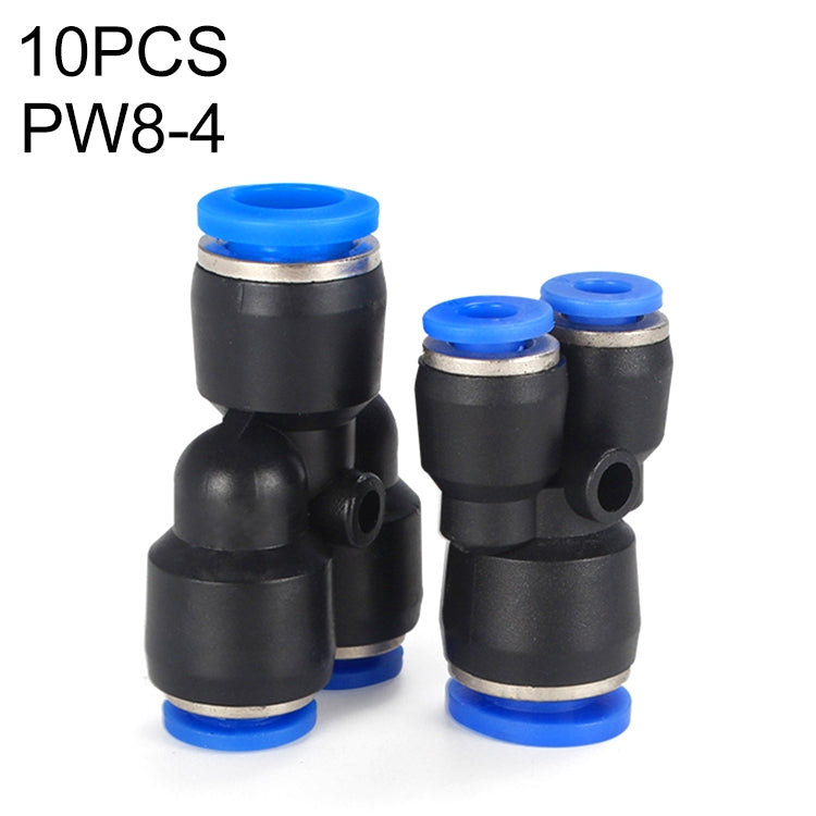 PW8-4 LAIZE 10pcs Plastic Y-type Tee Reducing Pneumatic Quick Fitting Connector by LAIZE