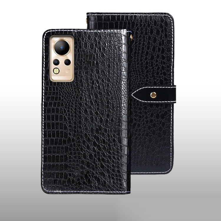 For Infinix Note 12 idewei Crocodile Texture Leather Phone Case(Black) by idewei
