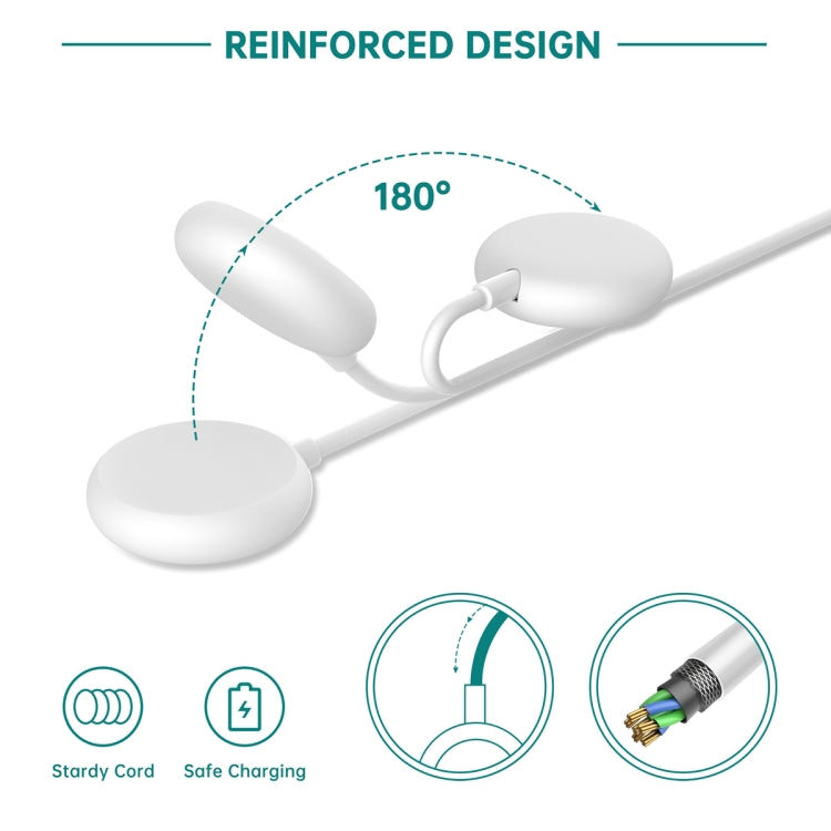 For Google Pixel Watch Type-C Port Smart Watch Magnetic Charging Cable, Length: 1m(White) by bashfashion