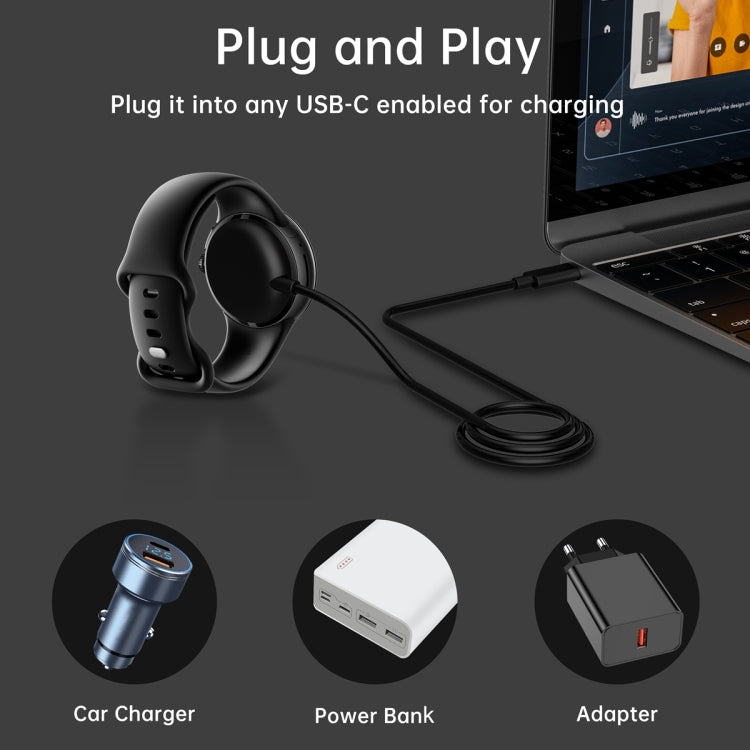 For Google Pixel Watch USB Port Smart Watch Magnetic Charging Cable, Length: 1m(White) by bashfashion