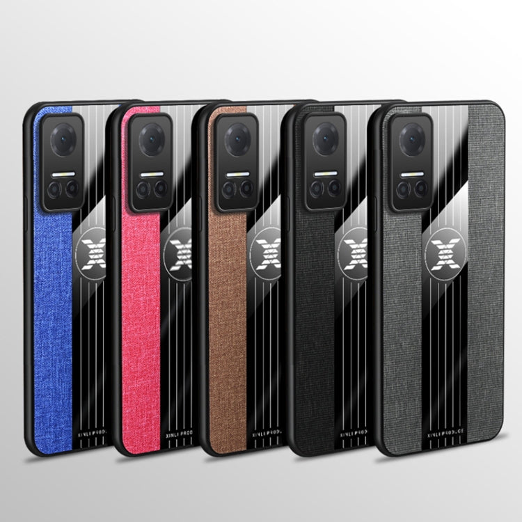 For Honor Play6T XINLI Stitching Cloth Textue TPU Phone Case with Ring Holder(Grey) by XINLI