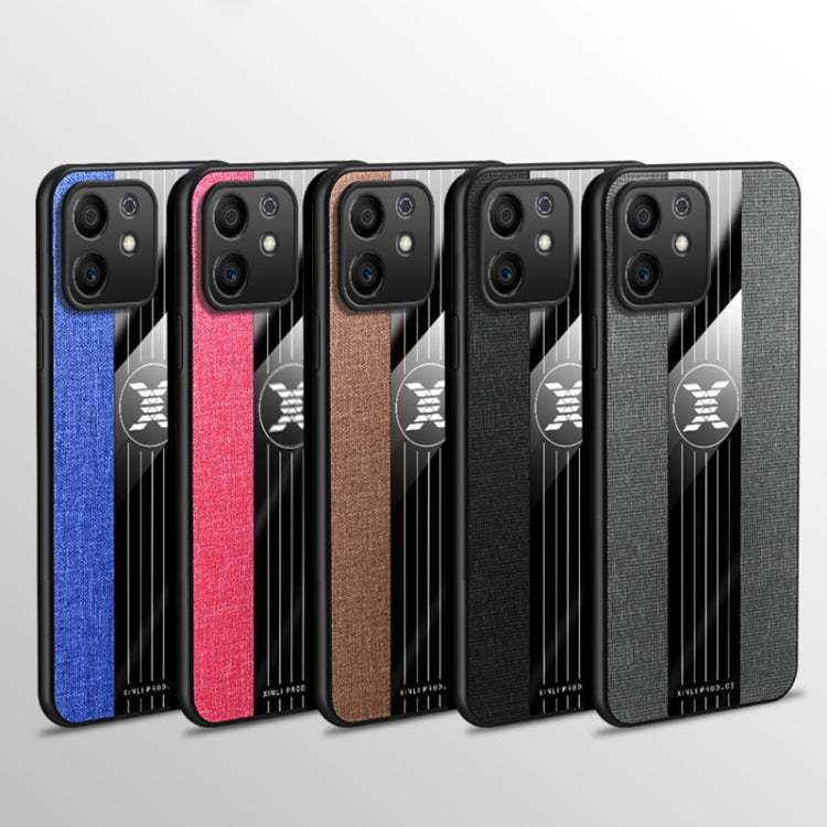 For Honor Play6T Pro XINLI Stitching Cloth Textue TPU Phone Case with Ring Holder(Grey) by XINLI