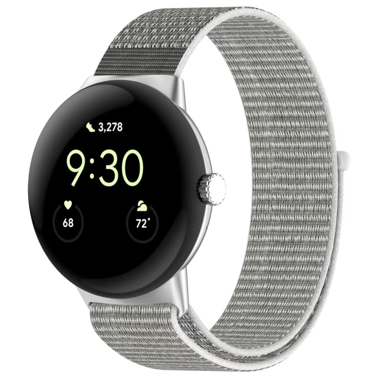 For Google Pixel Watch Metal Head Nylon Loop Watch Band(Black) by bashfashion