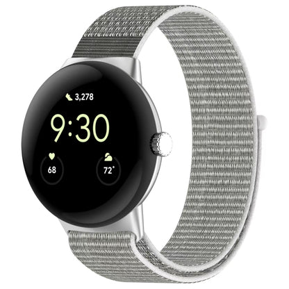 For Google Pixel Watch Metal Head Nylon Loop Watch Band(Black) by bashfashion
