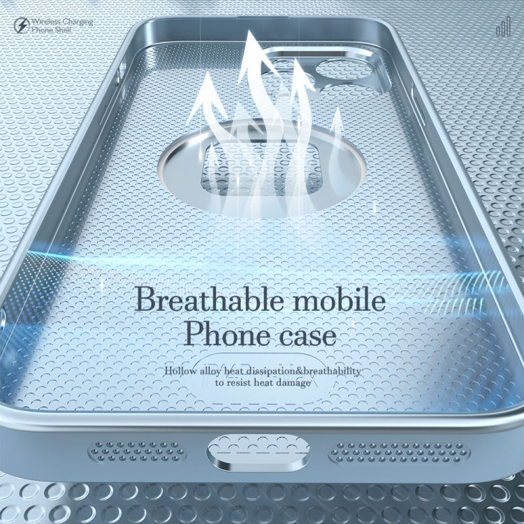 For iPhone 14 Pro R-JUST Square Round Mirror PC+TPU Phone Case(Blue) by R-JUST