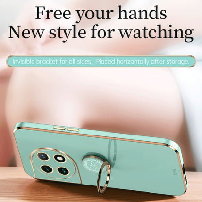 For OnePlus Ace 2 XINLI Straight Edge 6D Electroplate TPU Phone Case with Ring Holder(Celestial Blue) by XINLI