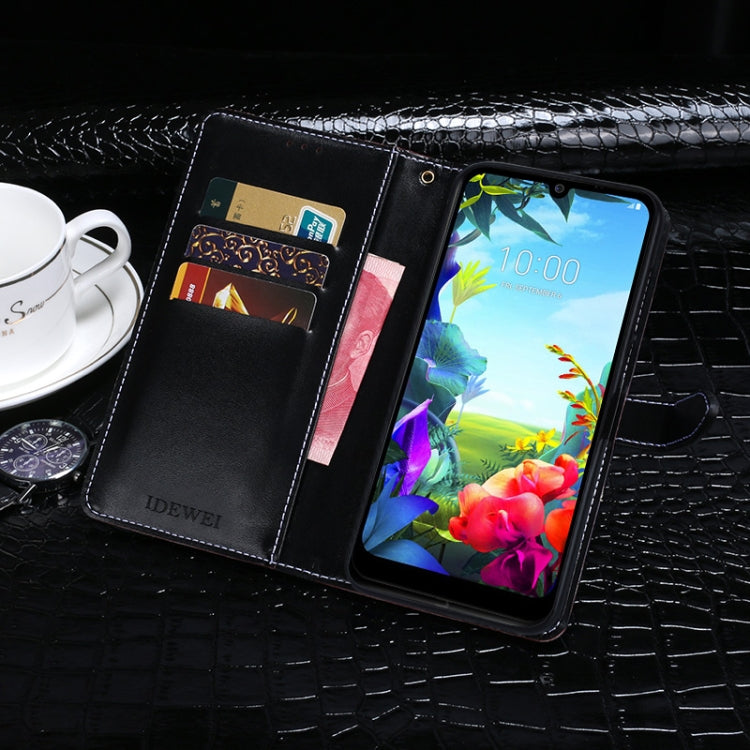 For LG K40S idewei Crocodile Texture Horizontal Flip Leather Case with Holder & Card Slots & Wallet(Dark Blue) by idewei