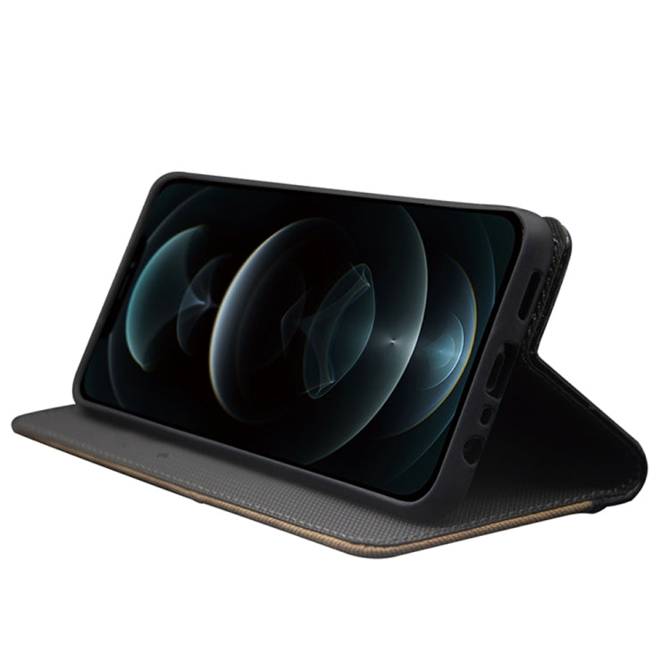 For T-Mobile REVVL 6 5G idewei Two-color Splicing Leather Phone Case(Black) by idewei