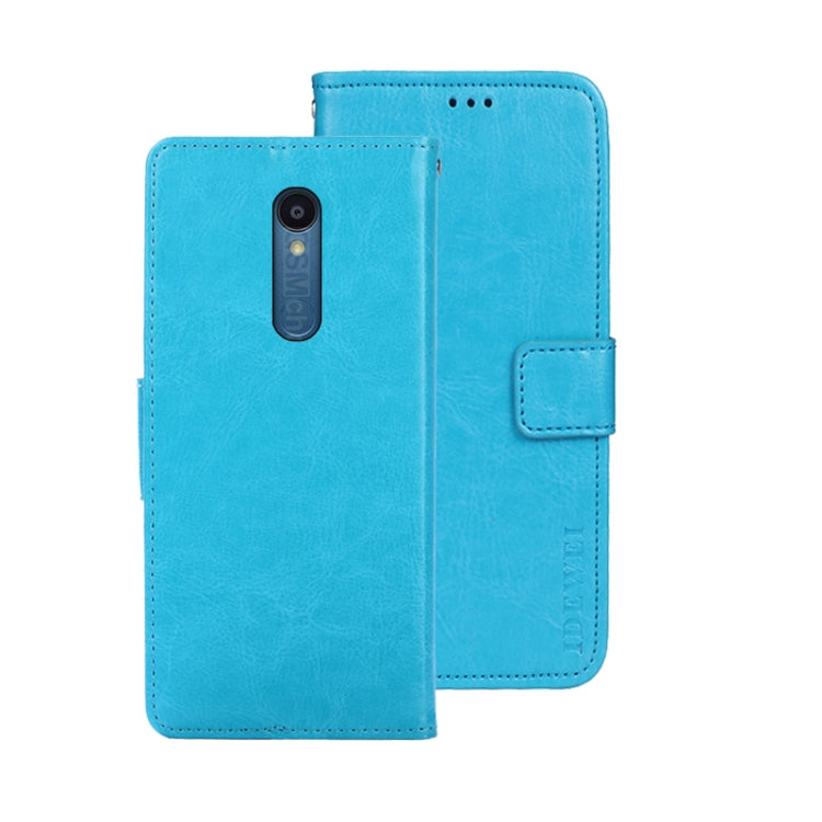 For Sharp Rouvo V idewei Crazy Horse Texture Leather Phone Case with Holder(Sky Blue) by idewei