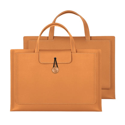 13-14 inch Universal Elastic Thread Button Portable Laptop Inner Bag(Brown) by bashfashion