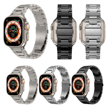 Double Rows Metal Watch Band For Apple Watch 4 44mm(Titanium) by bashfashion